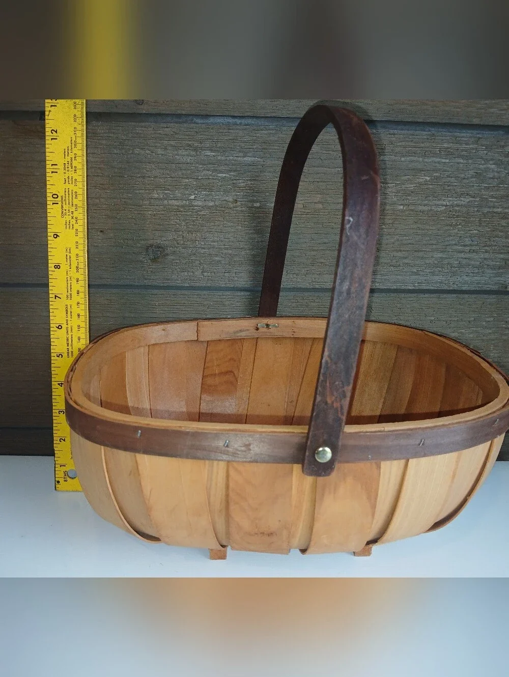 Oval Wicker Basket W Handle Great Shape